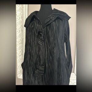 Masaki Matsouka Black Pleated Japanese Designer Jacket - Duster -Dress. ❣️